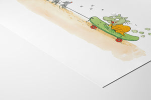 Olchi-Baby fährt Skateboard