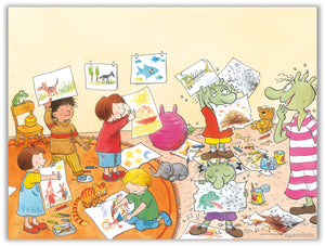 Die Olchis malen Bilder im Kindergarten