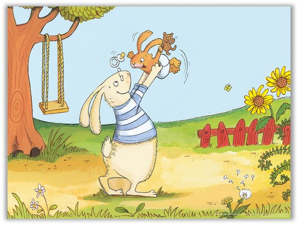 Die sieben kleinen Hasen – Matti und Papa Hase spielen im Garten