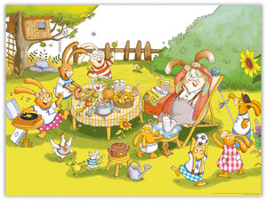 Die sieben kleinen Hasen – Im Garten