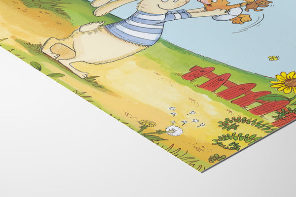 Die sieben kleinen Hasen – Matti und Papa Hase spielen im Garten