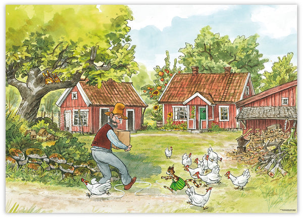 Poster: Pettersson und Findus auf dem Hof